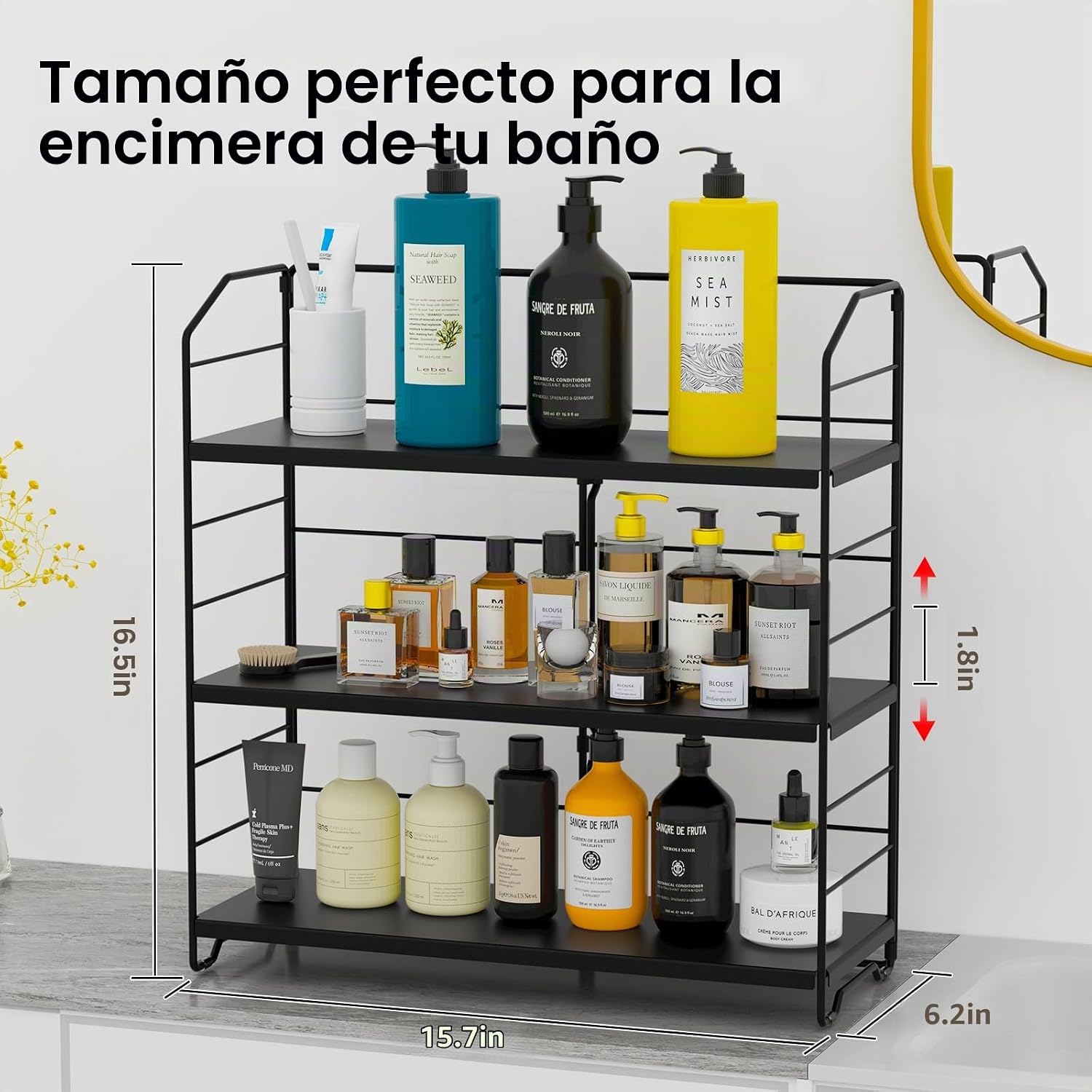 BOIVSHI Organizador de encimera de baño, organizador de encimera de...