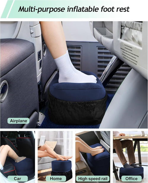 Almohada inflable de viaje, cama de avión para niños, almohada ajus...