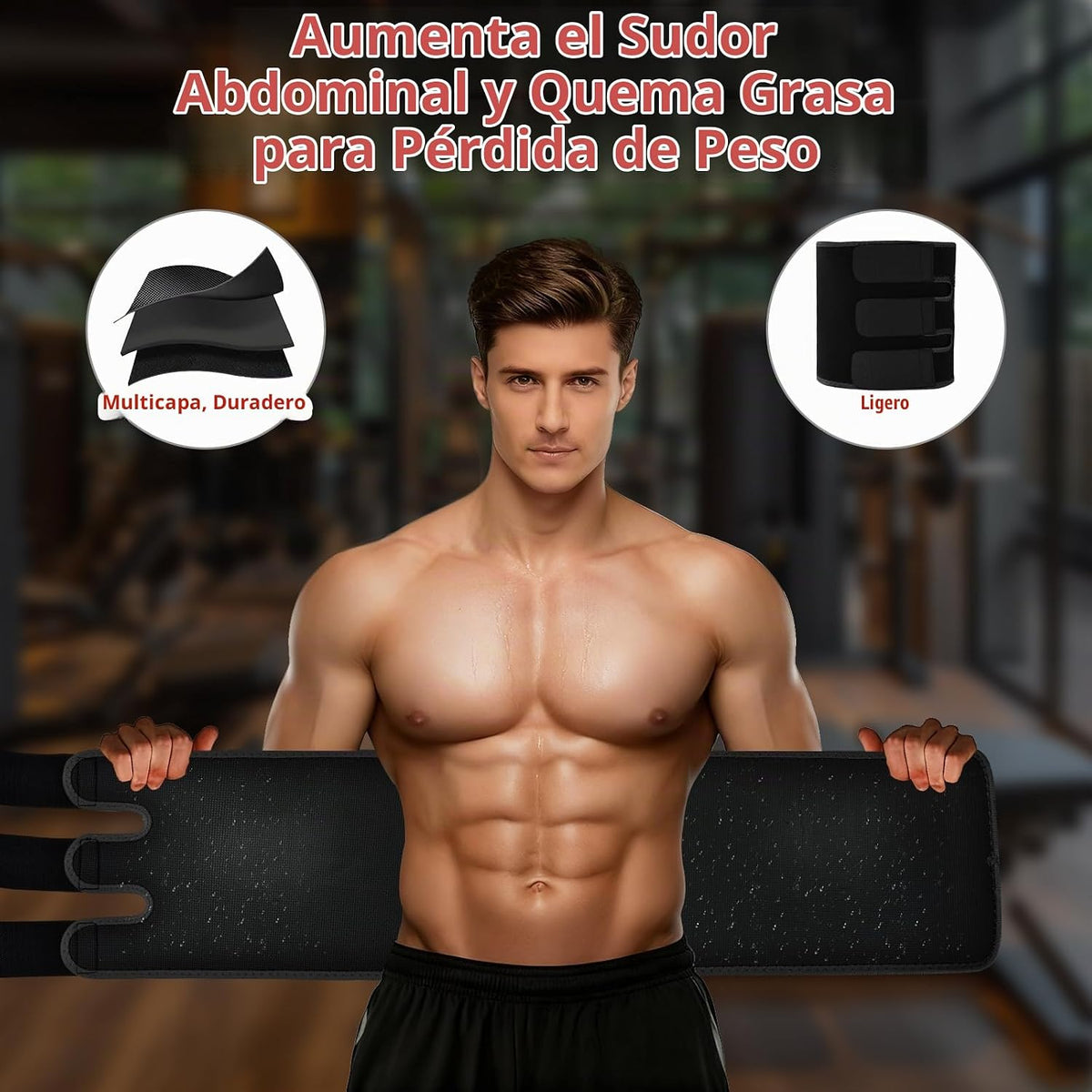 NEWCOO Banda de Sudor para Entrenamiento de Cintura para Mujeres y...