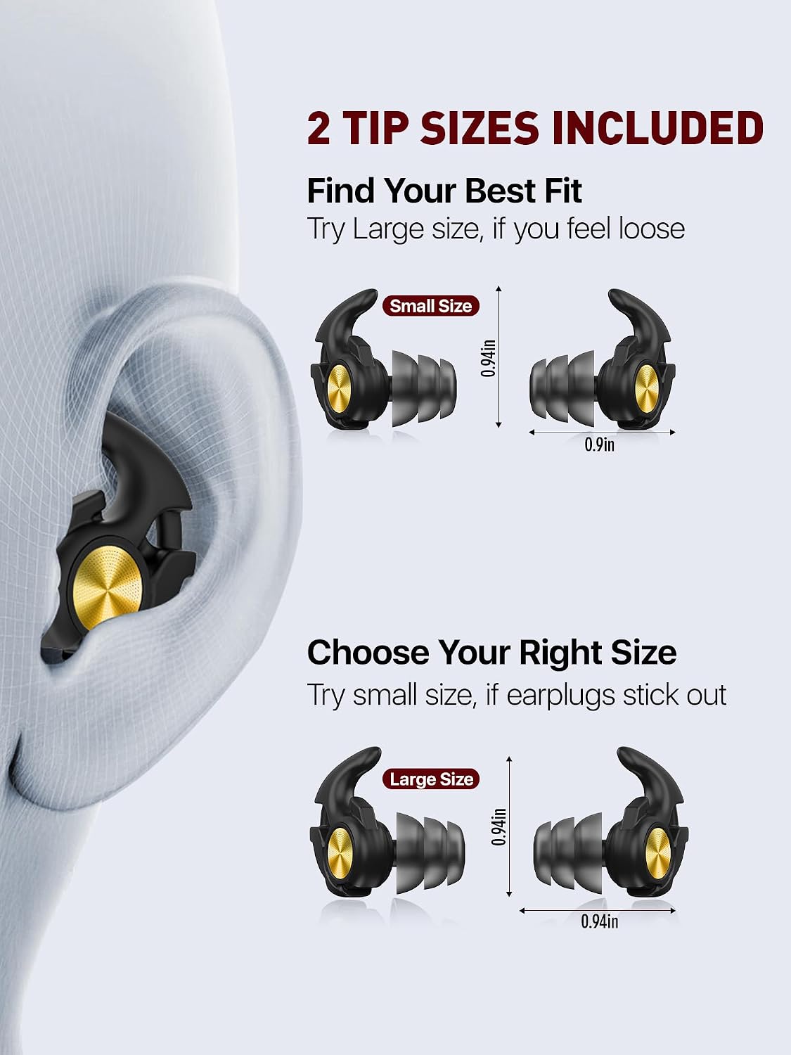 Softvox Tapones para los oídos de motocicleta, protección auditiva...