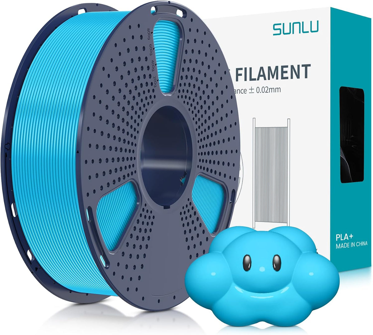 SUNLU Filamento PLA Plus de 0.07 in, azul cielo, 2.2 lbs | Filament...