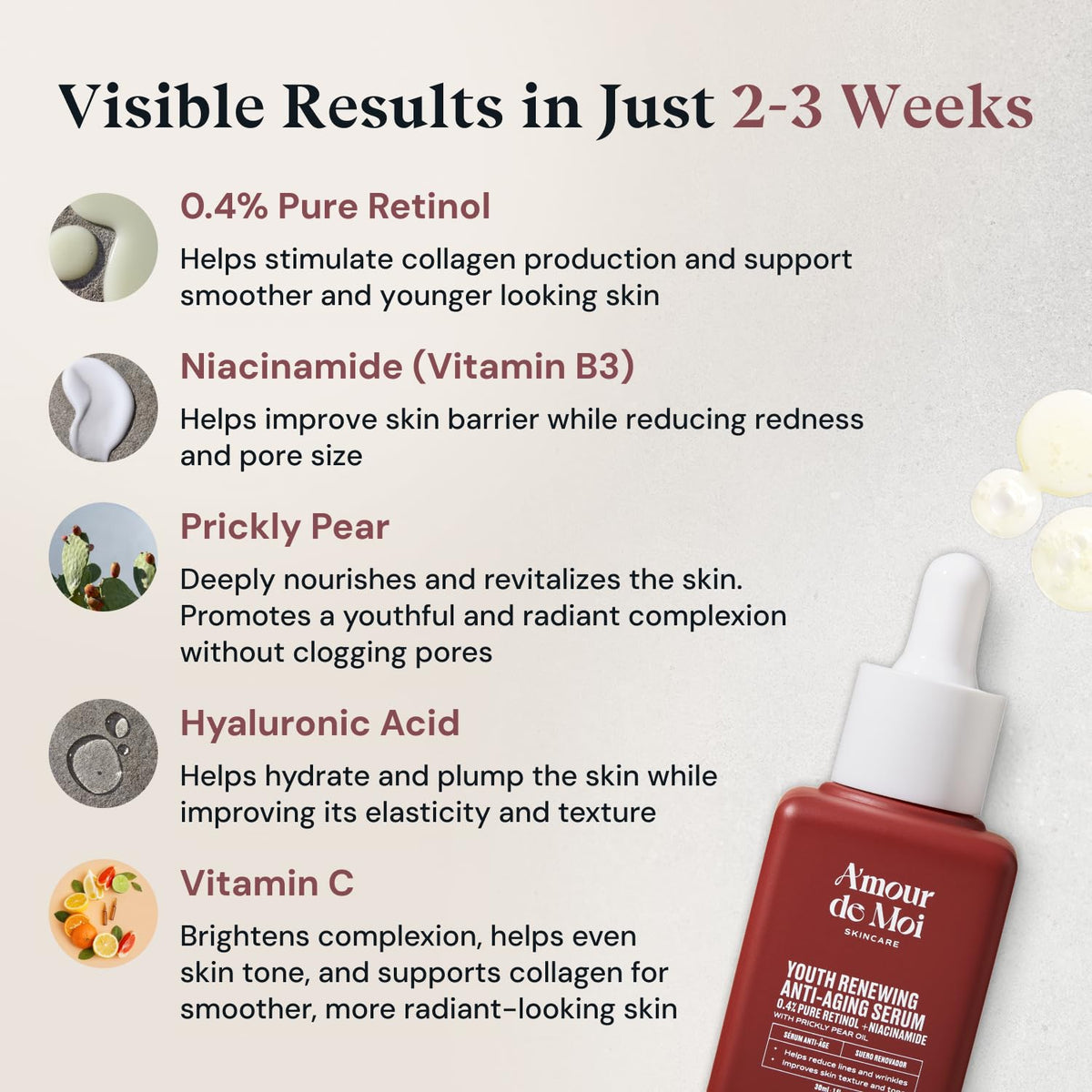 ADM - Suero de retinol puro antienvejecimiento para cara con niacin...