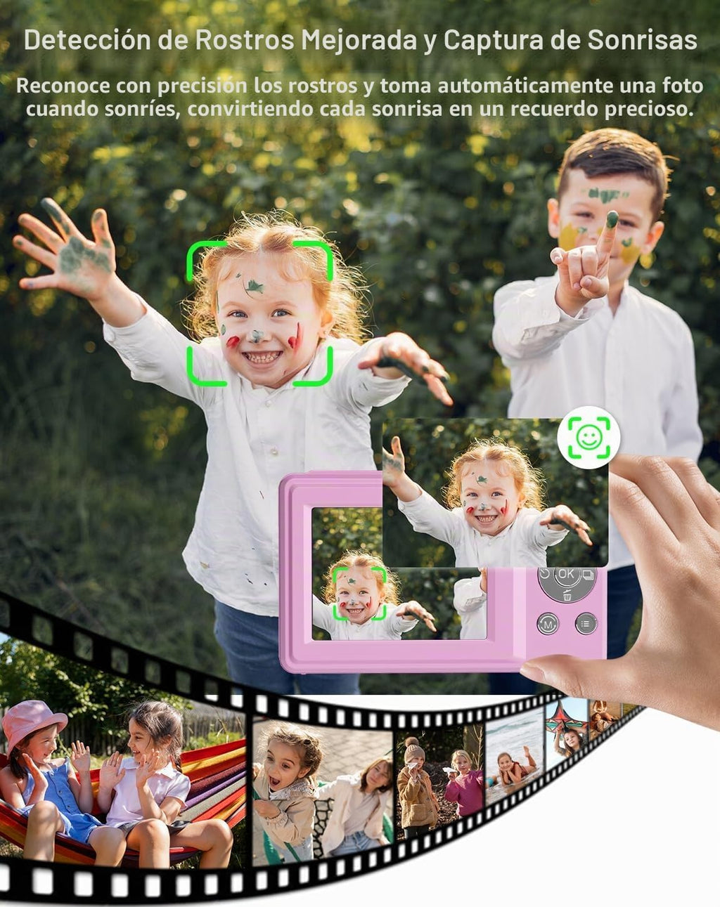 Cámara digital, FHD 1080P 44MP - Cámara digital para apuntar y disp...