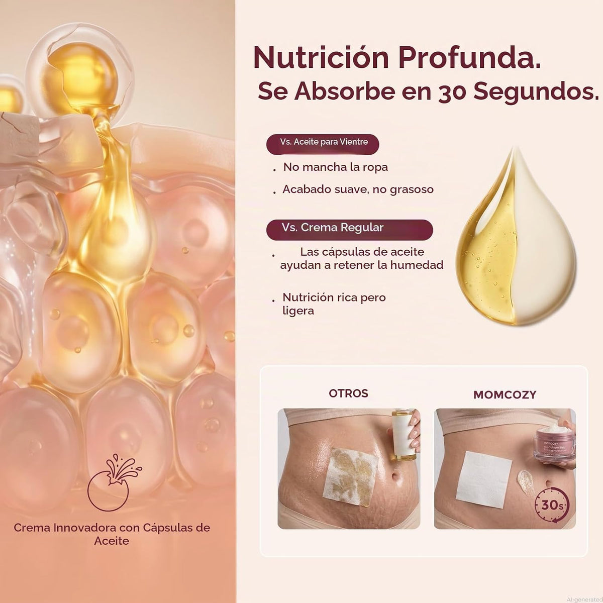 Momcozy Crema para estrías Pro-Collagen - Crema hidratante reafirma...