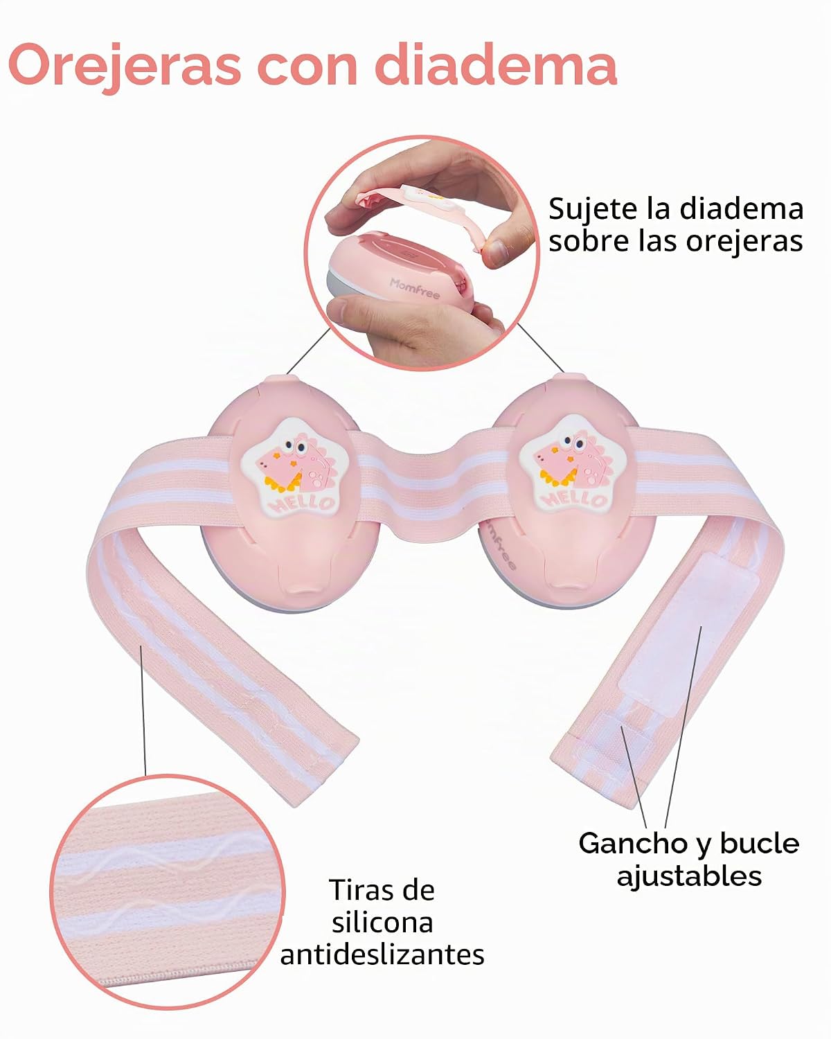 Momfree Fontanel-Safe - Orejeras 2 en 1 para bebé (0-48 meses) | 25...