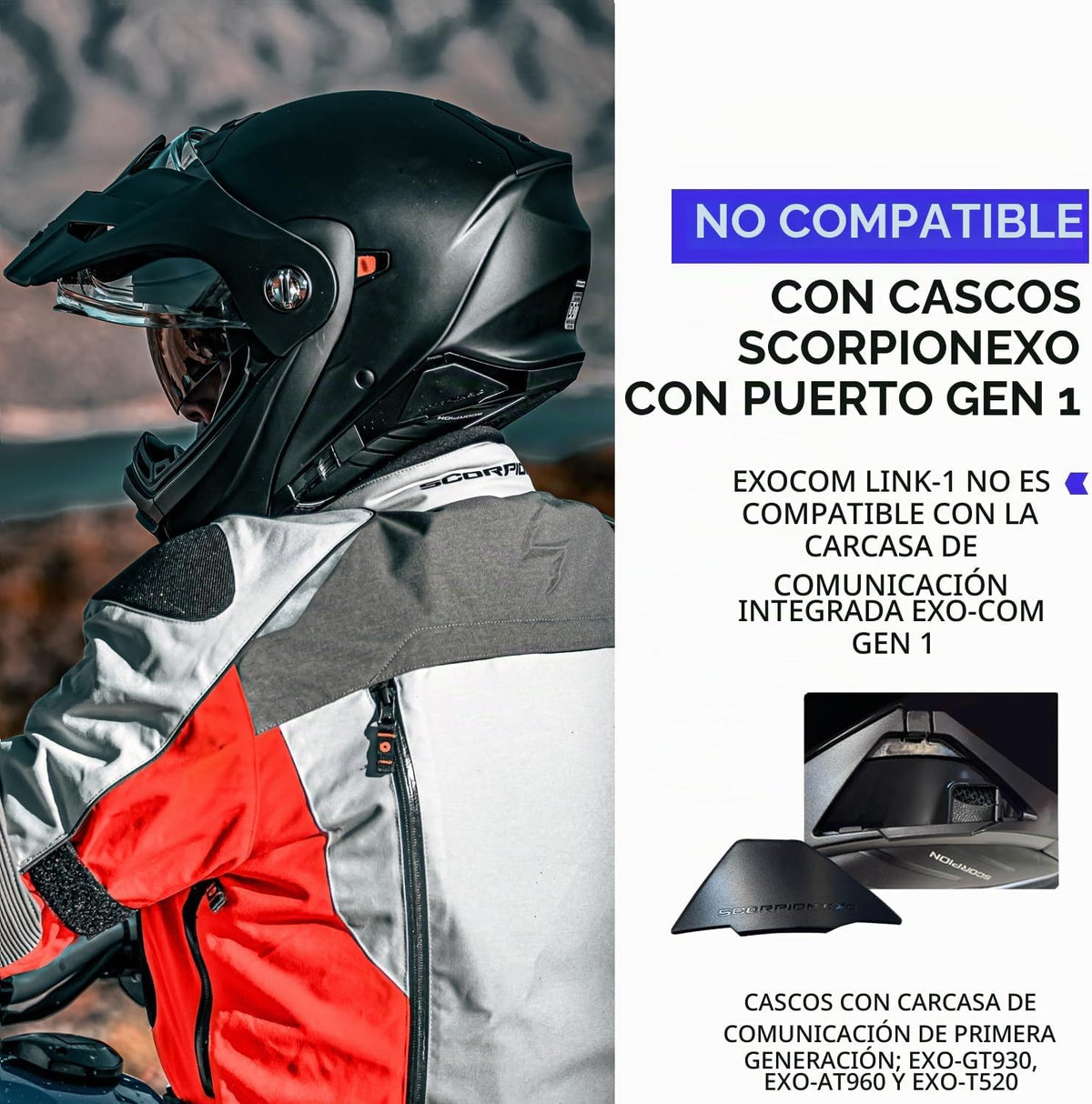 EXOCOM Link-1 Sistema de comunicación de casco de motocicleta inter...