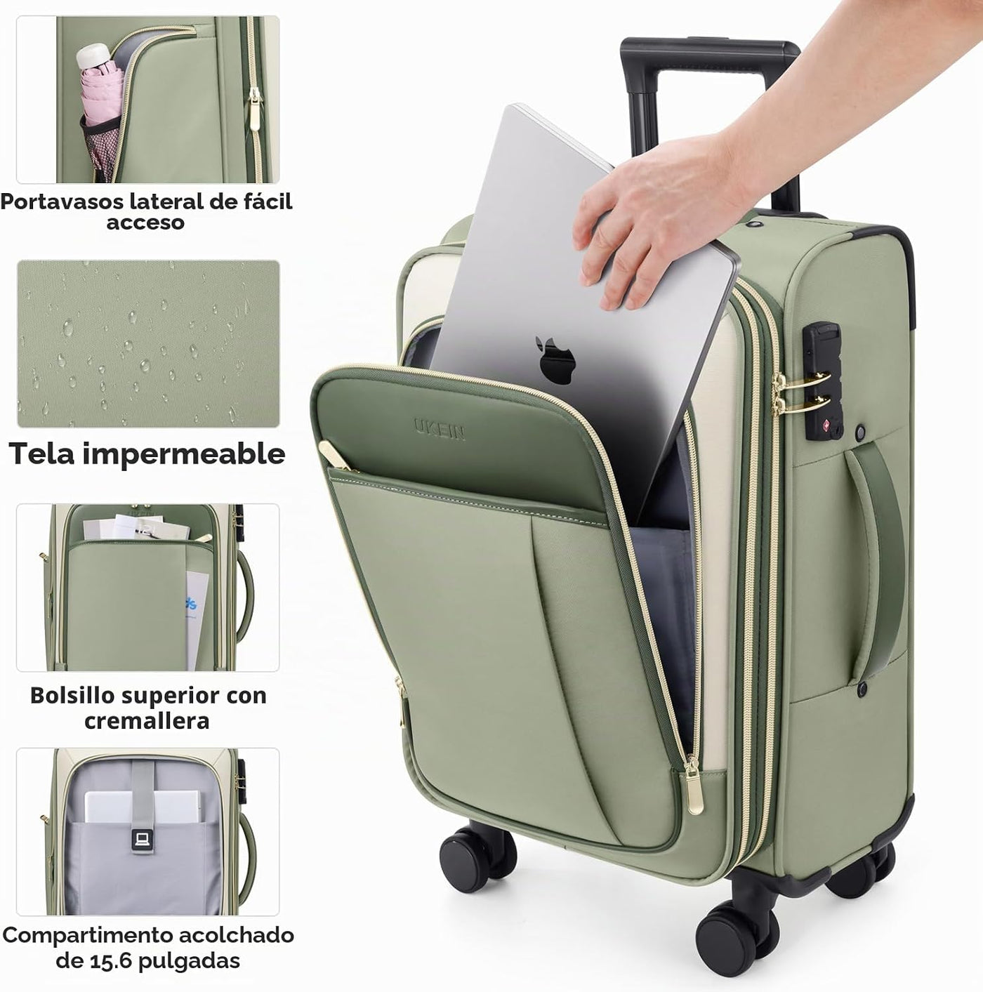 Softside - Maleta de mano expandible con apertura superior de 20 pu...
