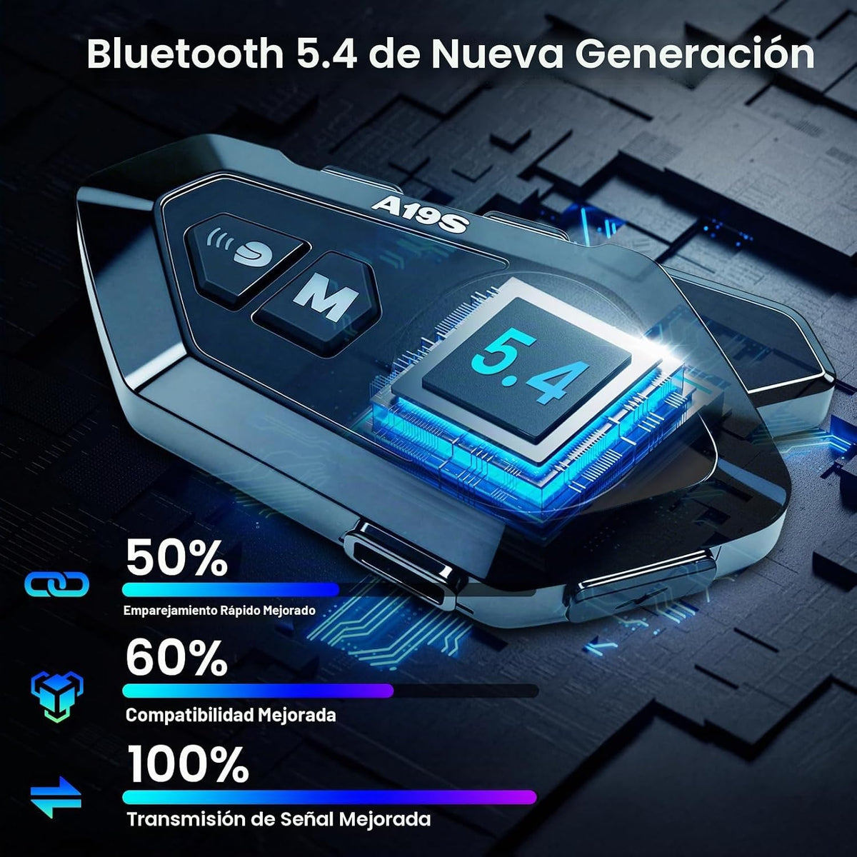 Khptop Auriculares Bluetooth para casco de motocicleta, intercomuni...