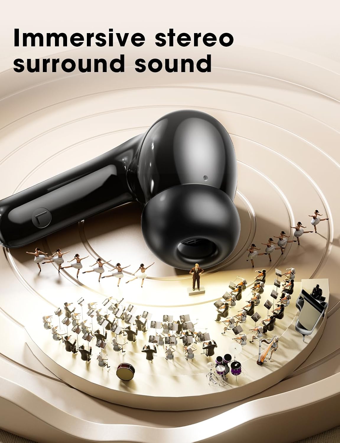 Auriculares inalámbricos, auriculares de bajos profundos de alta fi...