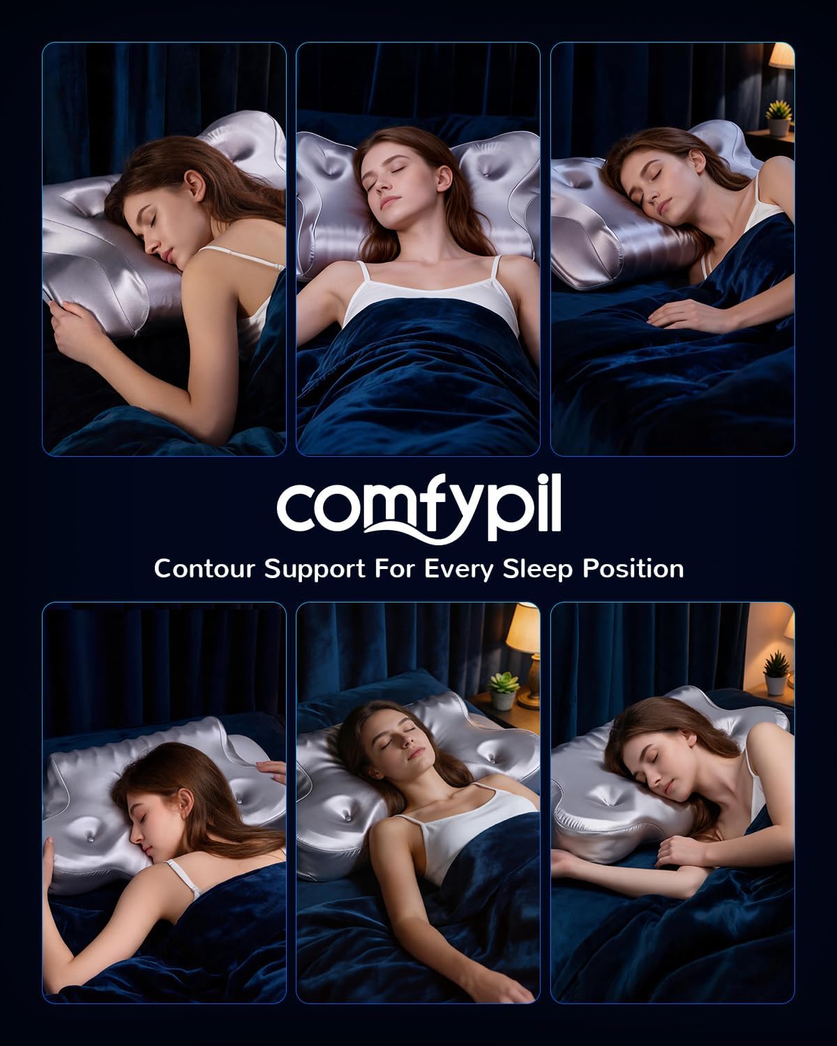 COMFYPIL Almohada cervical para aliviar el dolor de cuello, almohad...