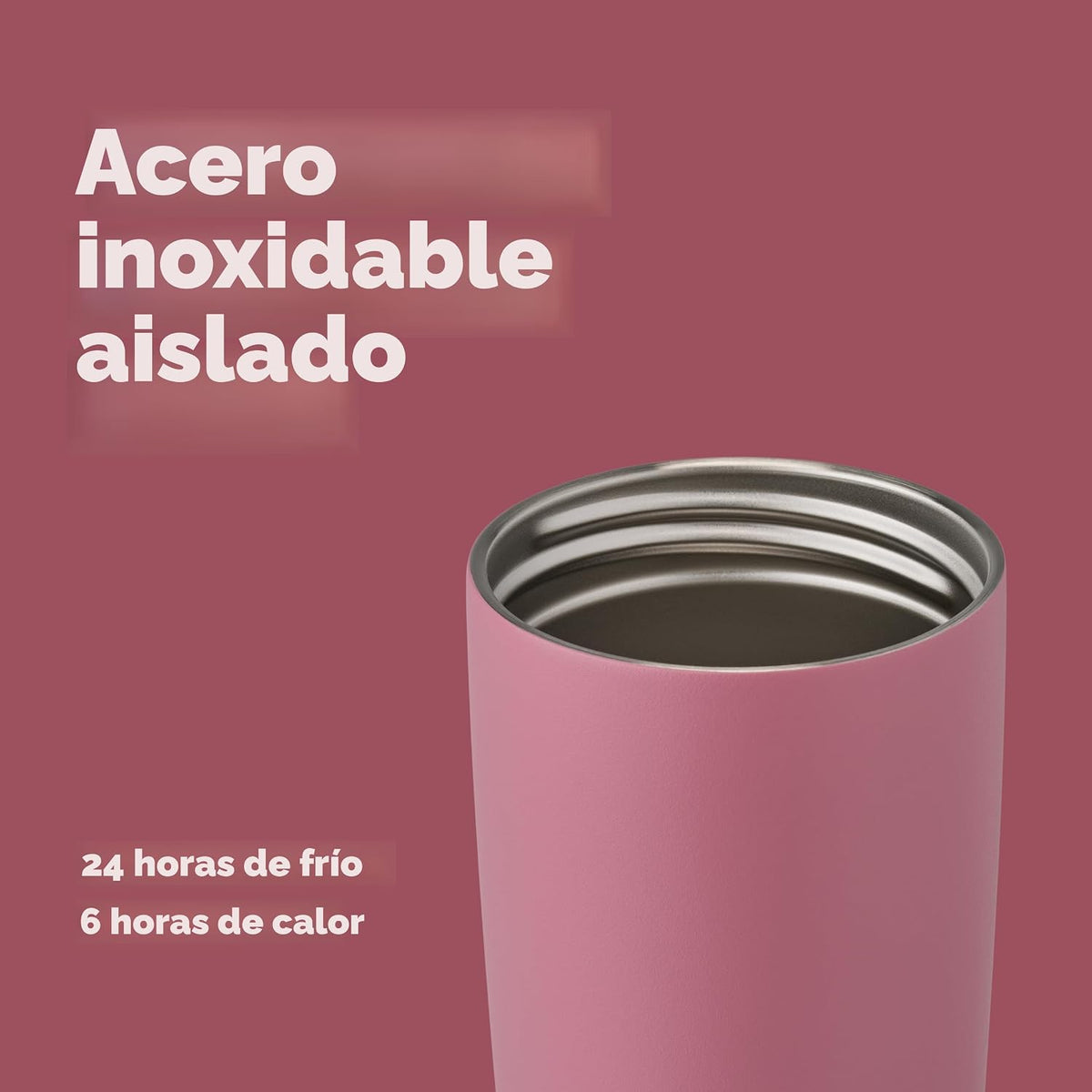 Owala SmoothSip Slider - Vaso de café aislado de acero inoxidable,...