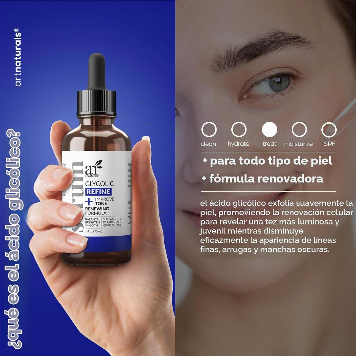 ArtNaturals - Suero facial de ácido glicólico, vitamina C y aloe ve...