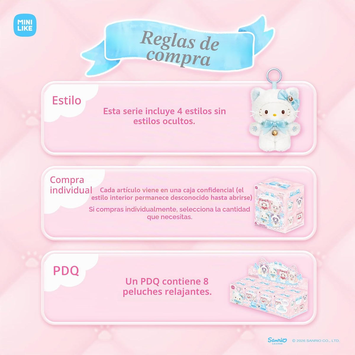 MINI LIKE Kuromi My Melody Sweet Piano Shining Meow Series - Caja c...