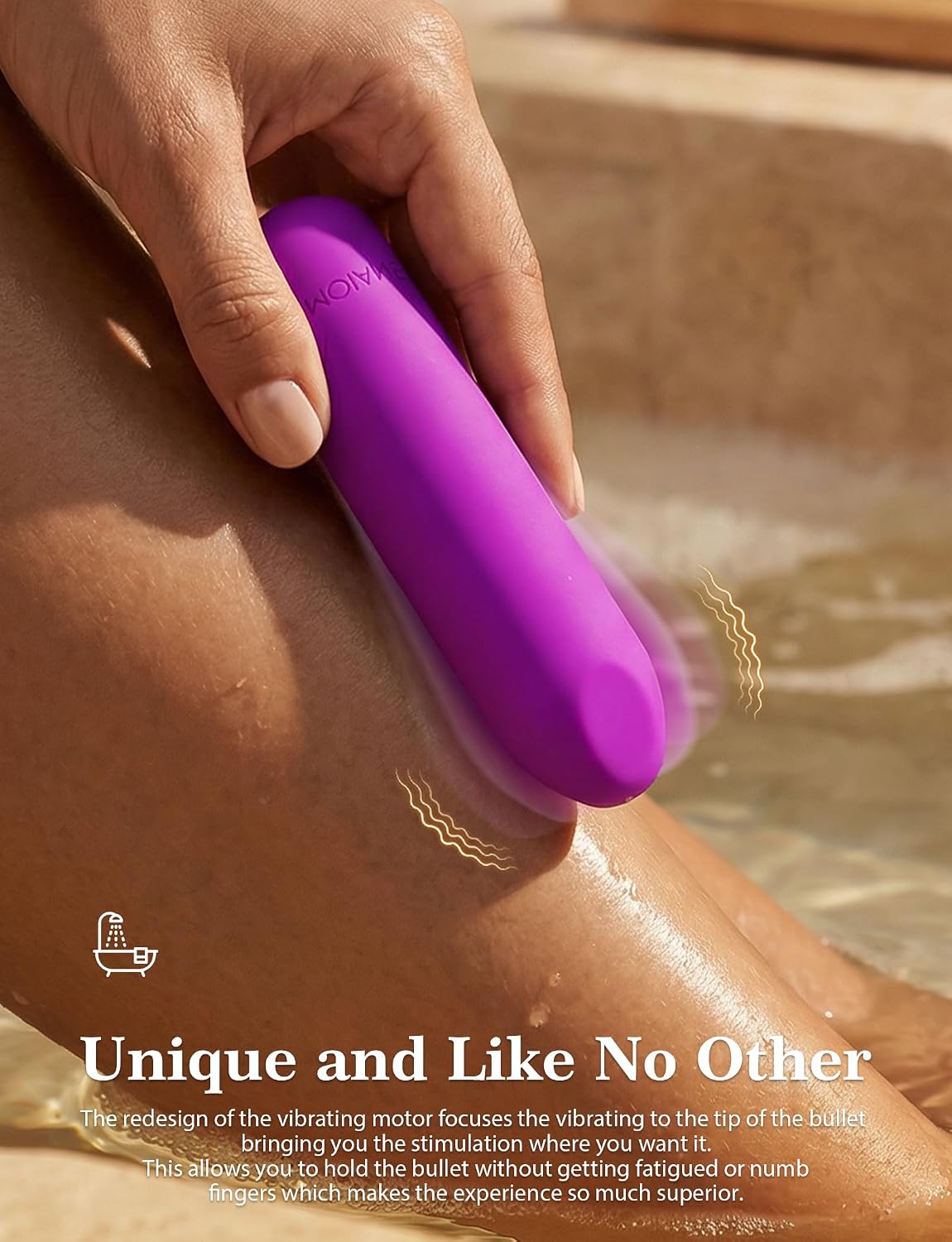 MOIAME - Vibrador completamente de silicona para mujer, impermeabil...