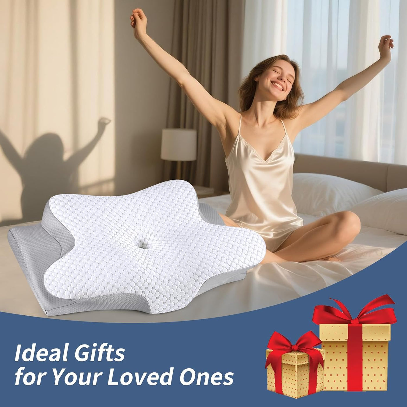 Almohada cervical para dormir - Almohada ergonómica para dormir de...