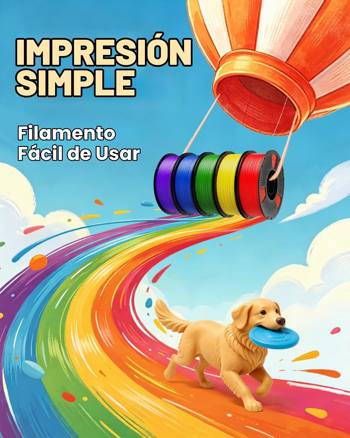 UJOY3D Paquete de filamento Hyper PLA+ de 8.8 lbs de 0.07 in, PLA+...