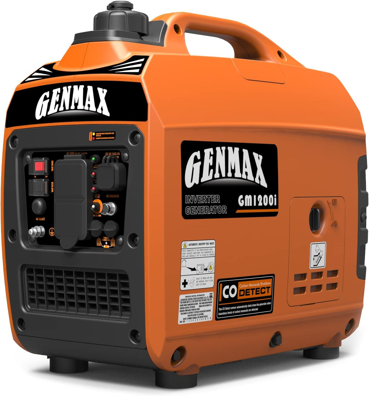 GENMAX Generador portátil, motor de gas ultra silencioso de 1200 W,...