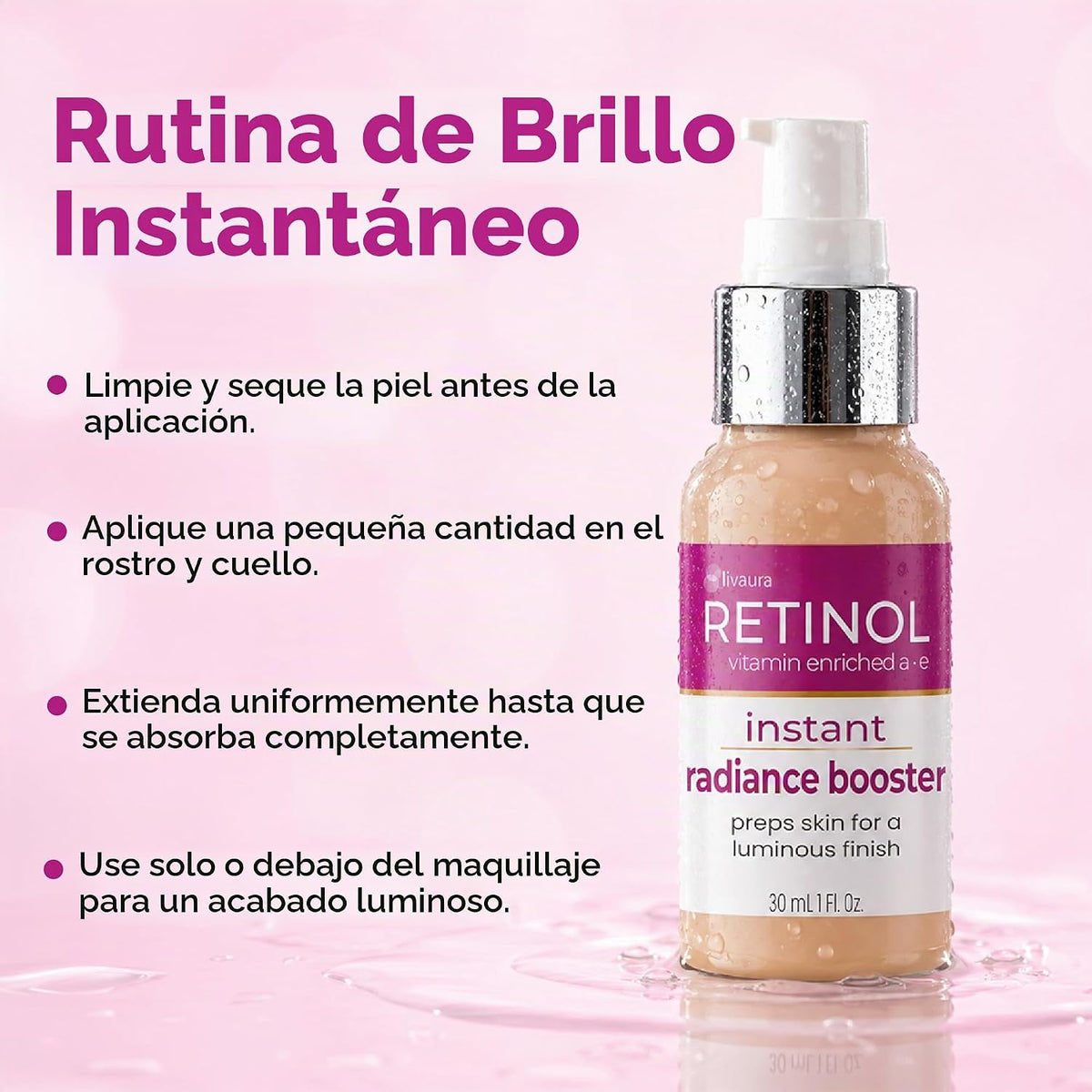 LIVAURA Retinol Radiance Booster - Suero hidratante facial | Radian...