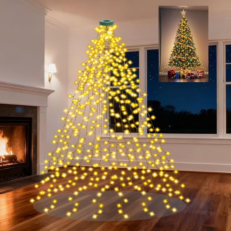 Janplay Guirnalda de luces para árbol de Navidad, 400 LED, 16 línea...