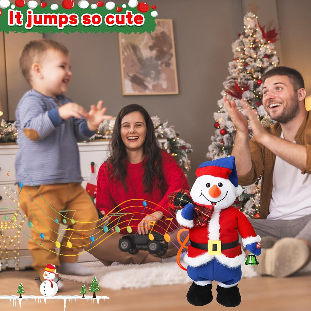 Peluche musical de Papá Noel cantante bailarín, versión de rock can...