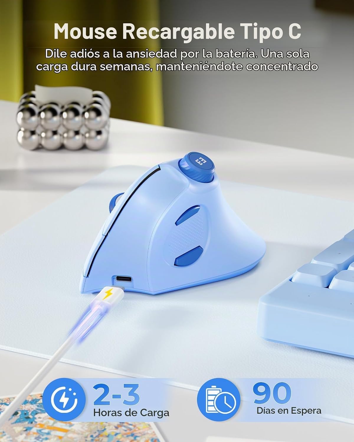 Seenda MOU-302 Ratón Vertical Ergonómico Bluetooth Inalámbrico con...