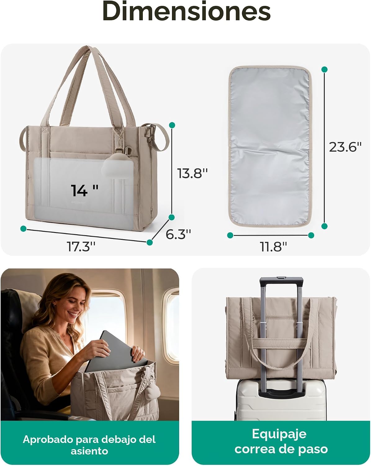 BAGSMART Bolsa de pañales ligera para viajes, trabajo | Funda para...