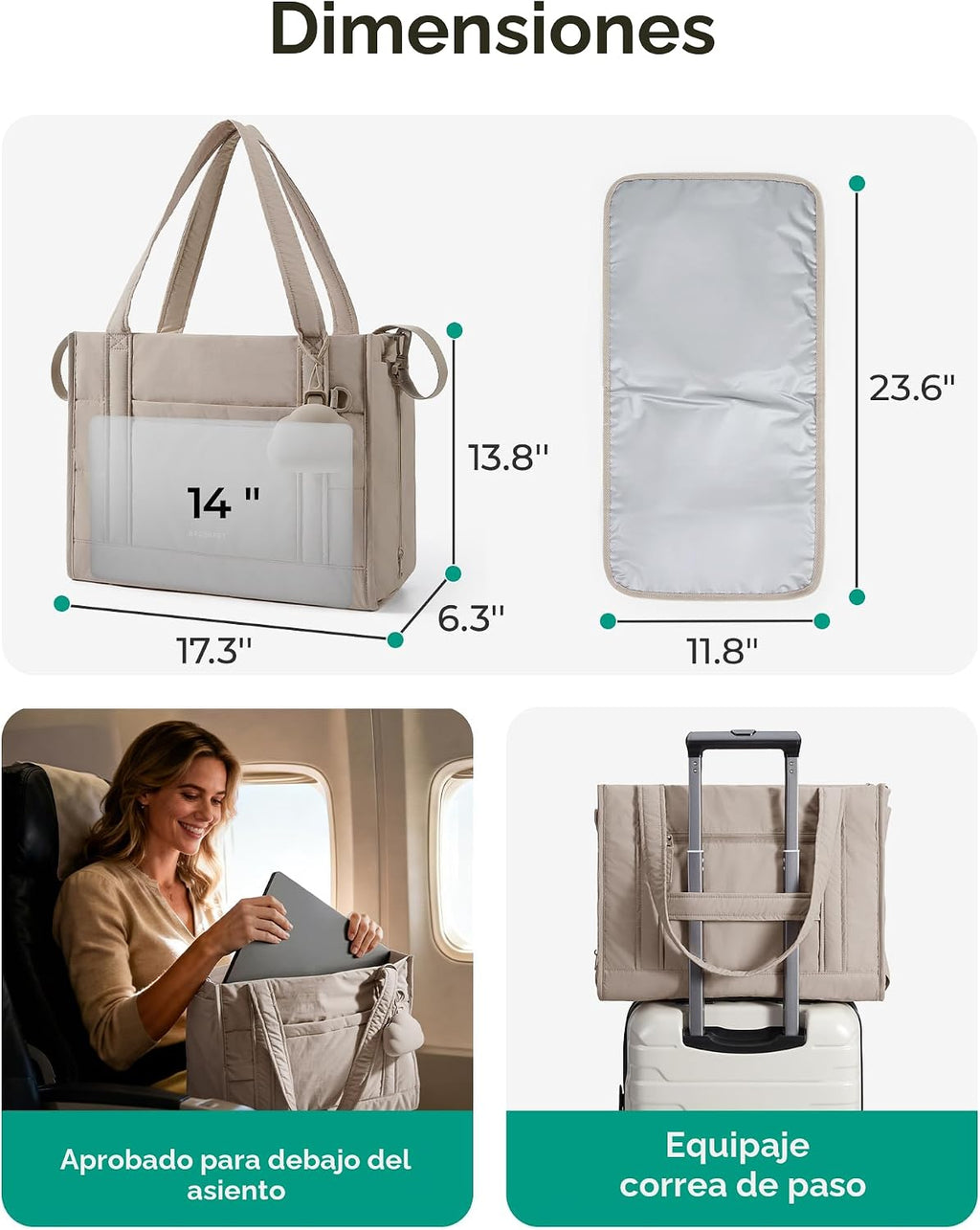 BAGSMART Bolsa de pañales ligera para viajes, trabajo | Funda para...