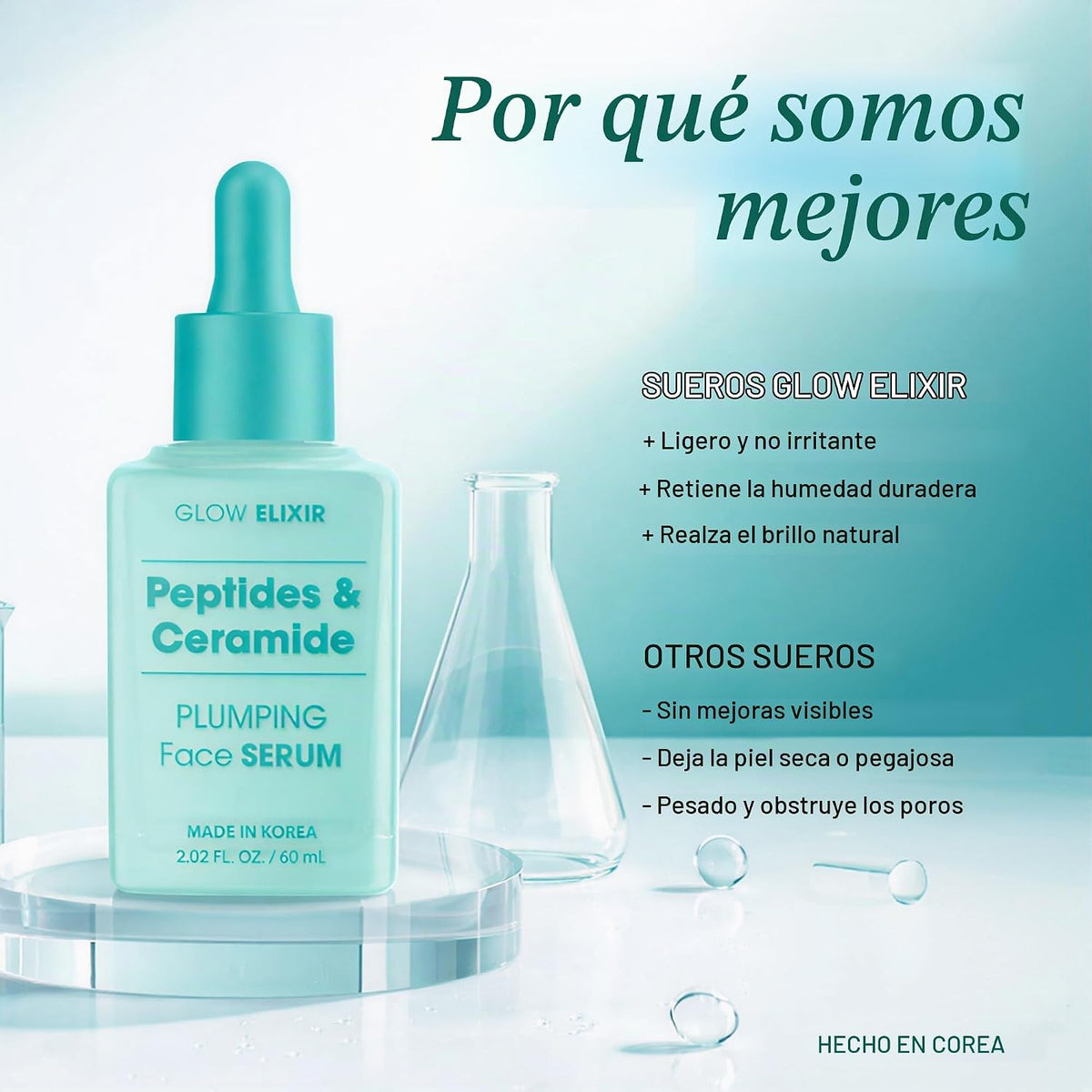 Glow Elixir Peptides Serum para la cara con ceramida \u2013 Dermato...