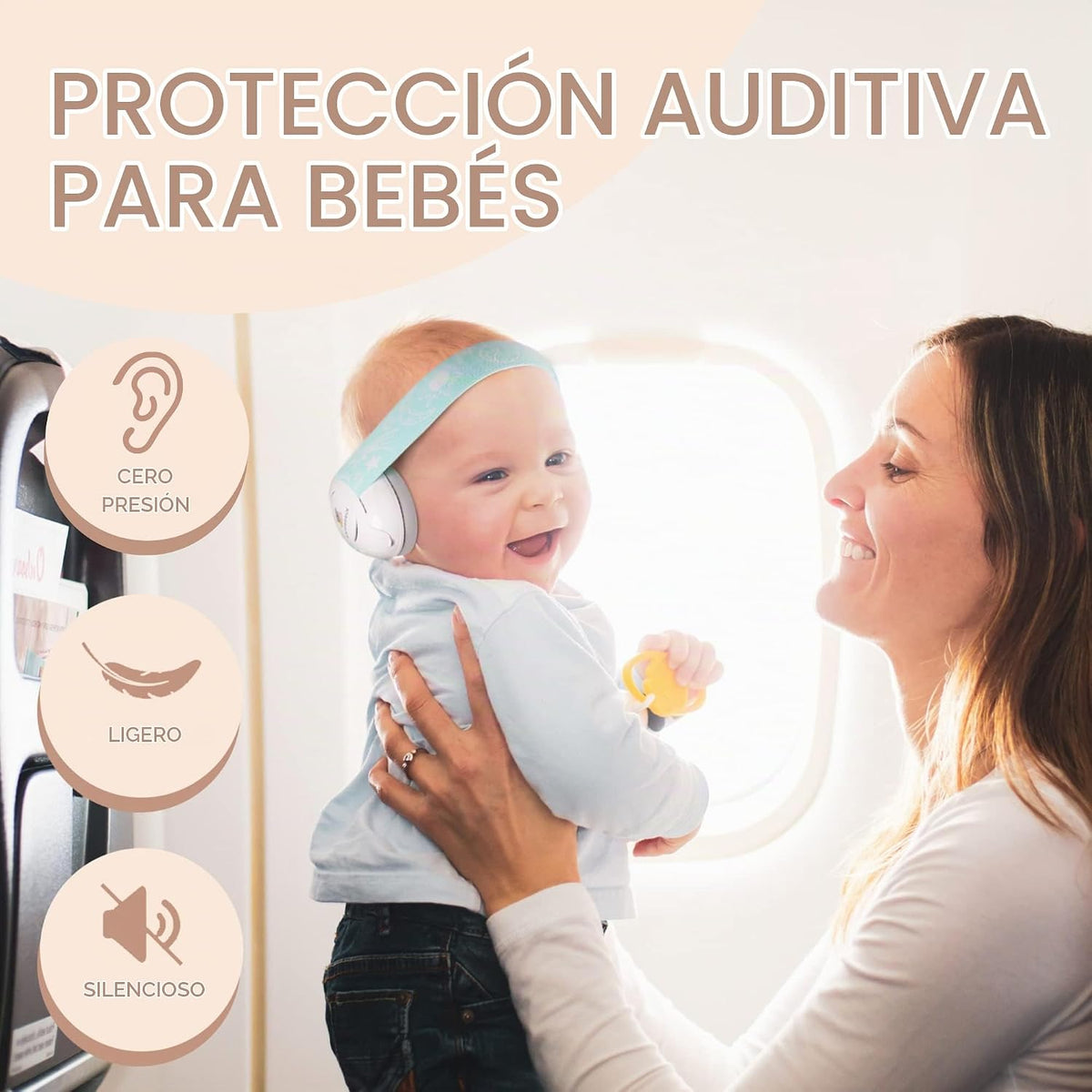 Kiddieware Auriculares con cancelación de ruido para bebés, orejera...