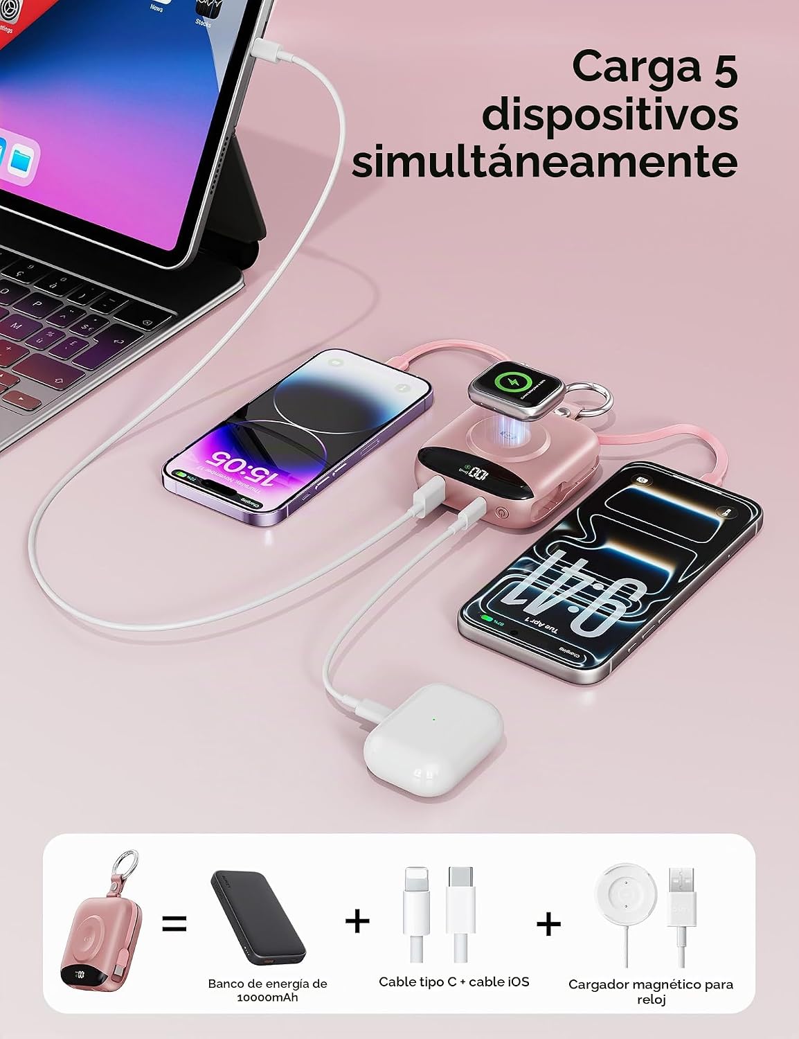 BLJIB Cargador portátil 10000mAh 22.5W Banco de energía incorporado...