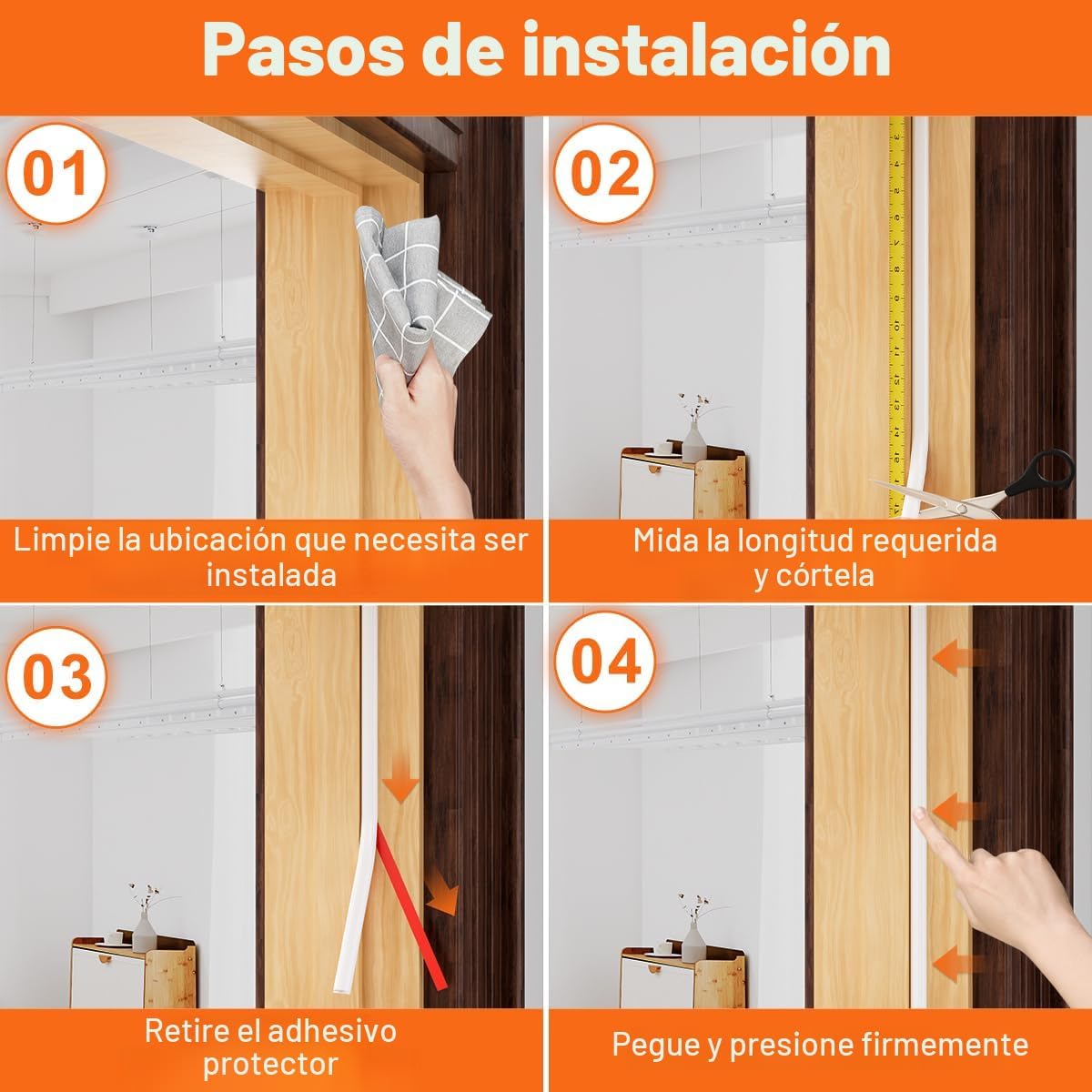 Burlete de goma en forma de D, burlete autoadhesivo para puerta, bu...