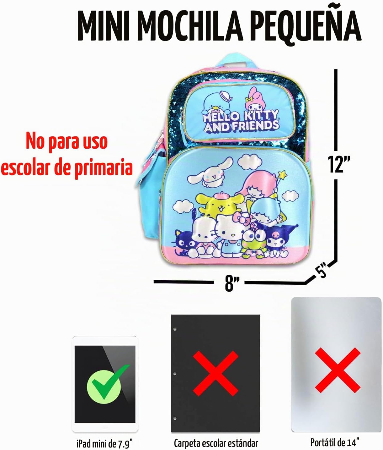 Hello Kitty and Friends - Mini mochila para niños, paquete con bols...