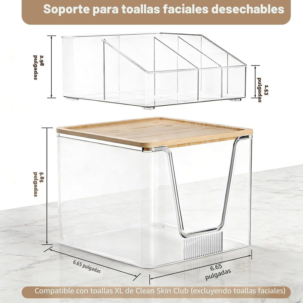 Toallero facial desechable 2 en 1 y organizador de cosméticos, alma...