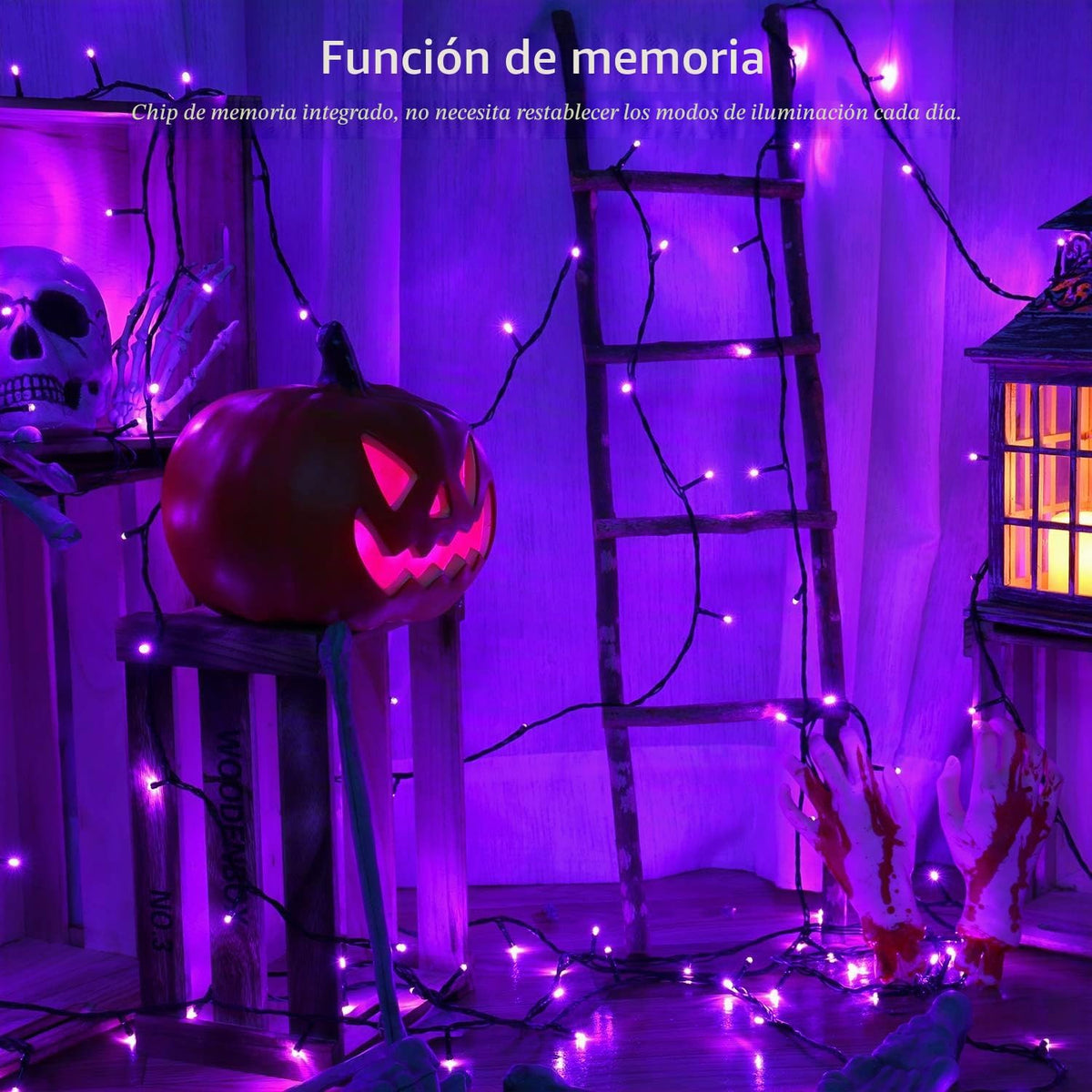 Luces LED Brizled de Halloween para interiores y exteriores, cadena...