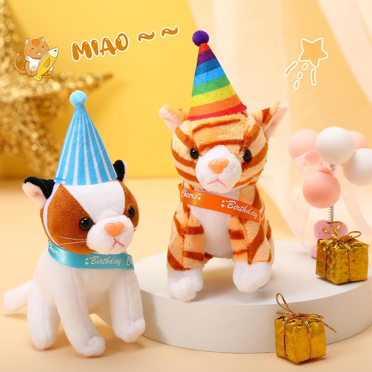Sumind 8 piezas de animales de peluche de gato a granel de 5 pulgad...