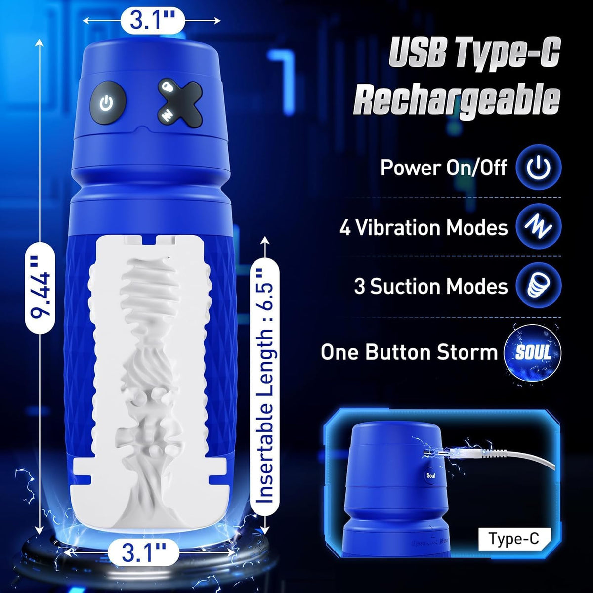 Juguete sexual para hombres, masturbador masculino, juguetes sexual...