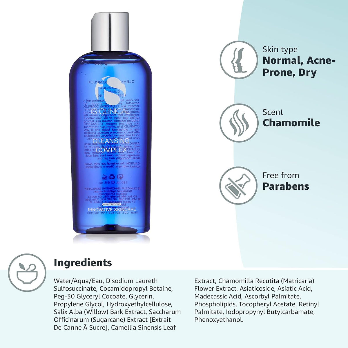 iS CLINICAL Complejo Limpiador, 3en1 Limpiador facial suave para po...