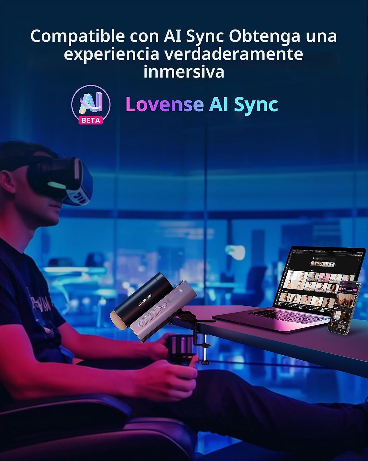 LOVENSE Solace Pro Masturbador automático masculino, máquina de mam...