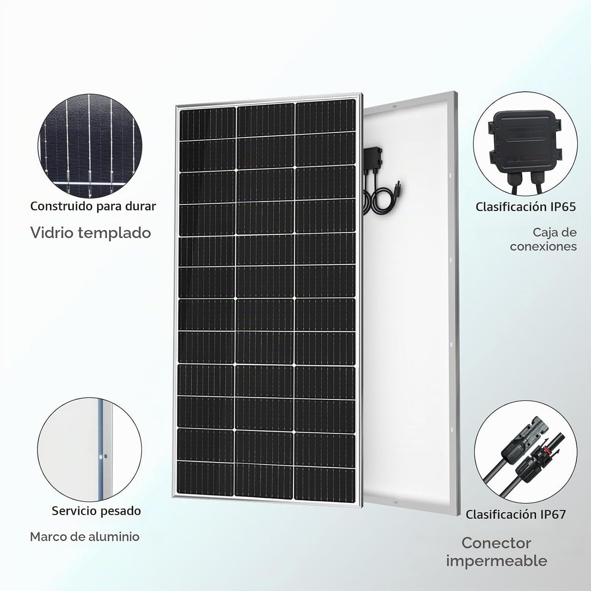 WUZECK - Kit de iniciación de panel solar de 120 vatios y 12 voltio...