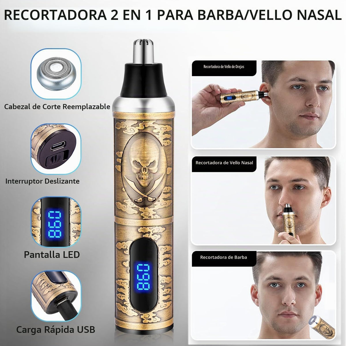 Roziapro Cortadora de pelo profesional para hombres, recortadora de...