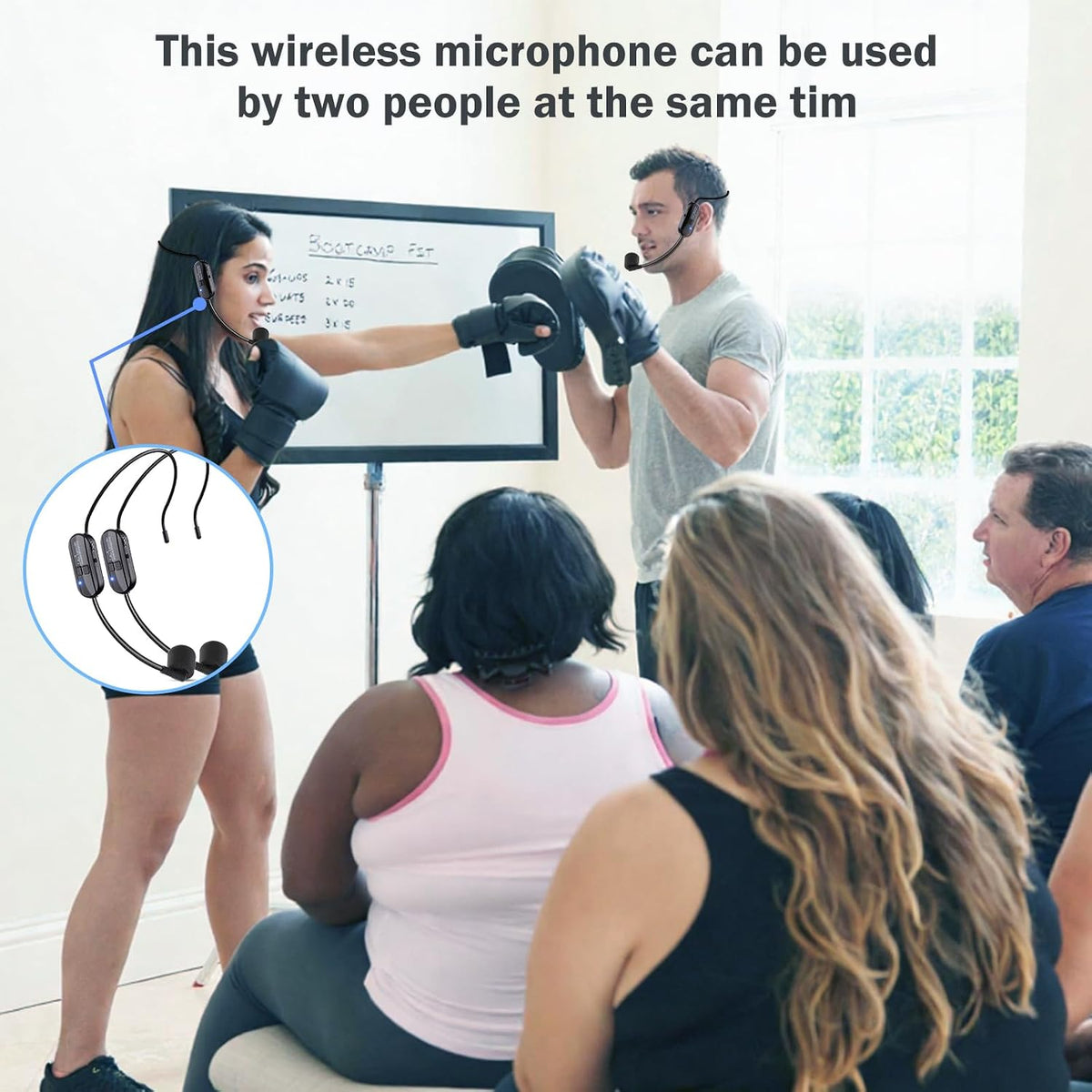 Auriculares con Micrófono Inalámbrico Doble Profesional: Cabezal de...