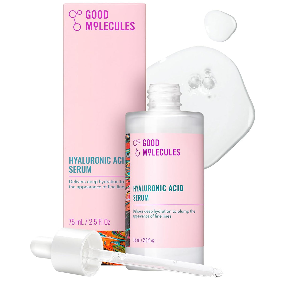 Good Molecules Suero de ácido hialurónico para rostro, suero hidrat...