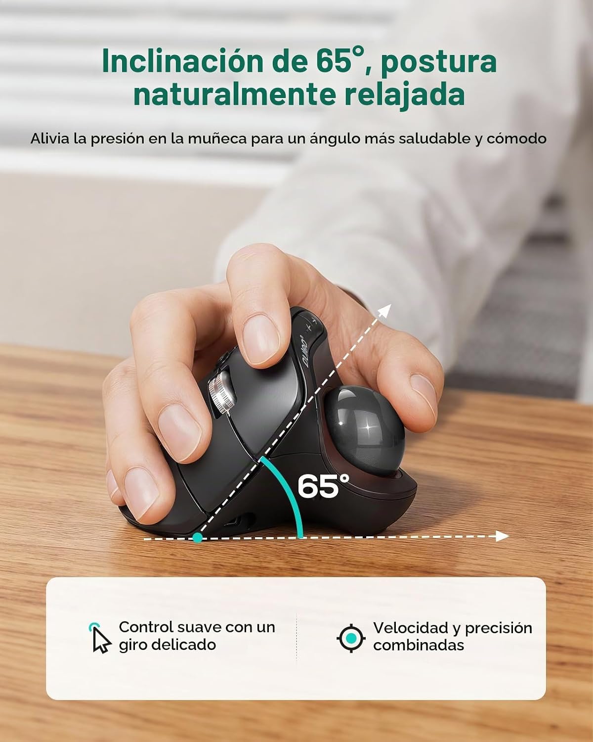 Nulea Control de pulgar de ratón de trackball vertical ergonómico |...