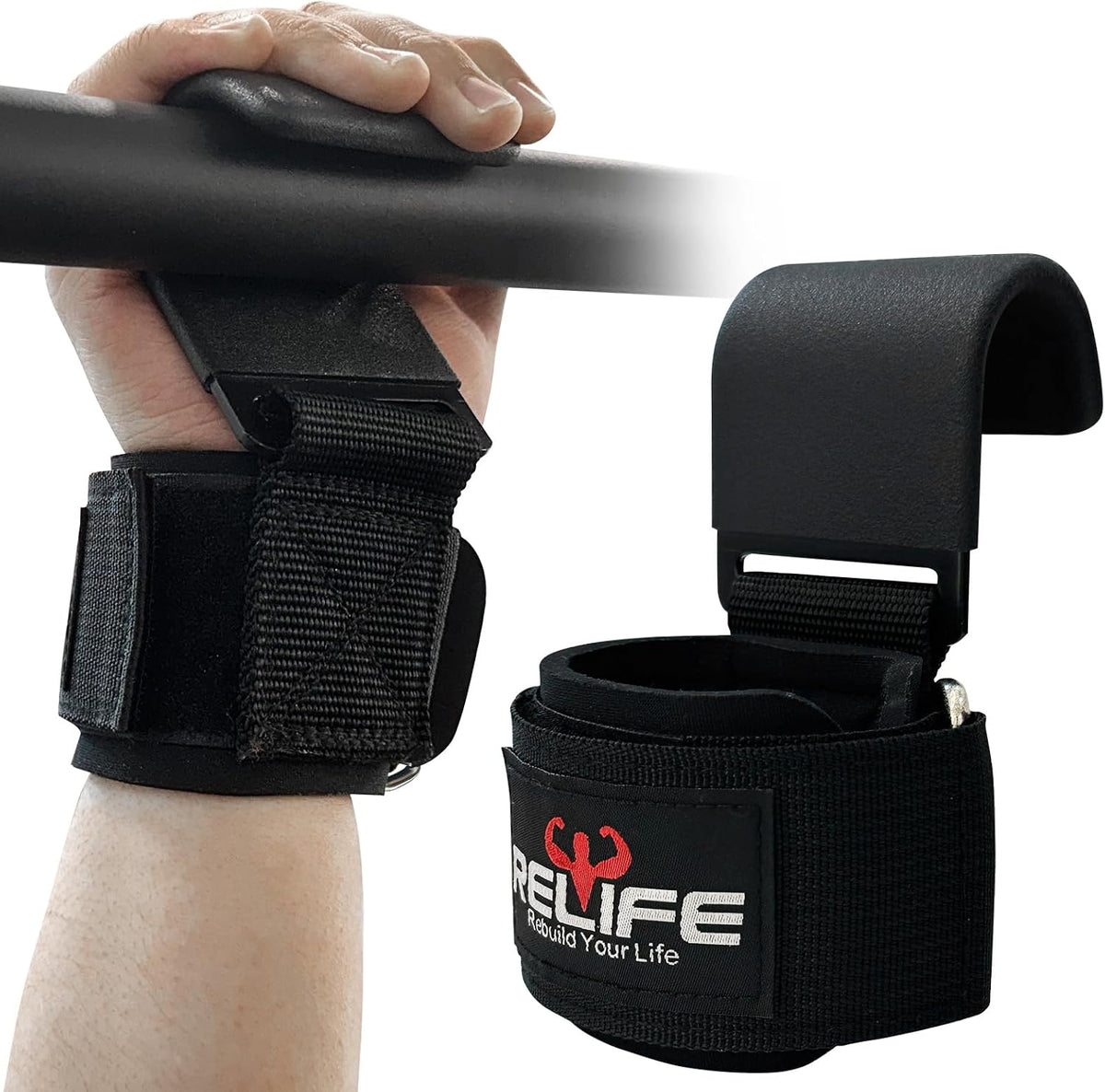 RELIFE REBUILD YOUR LIFE Ganchos de levantamiento para hombres y mu...