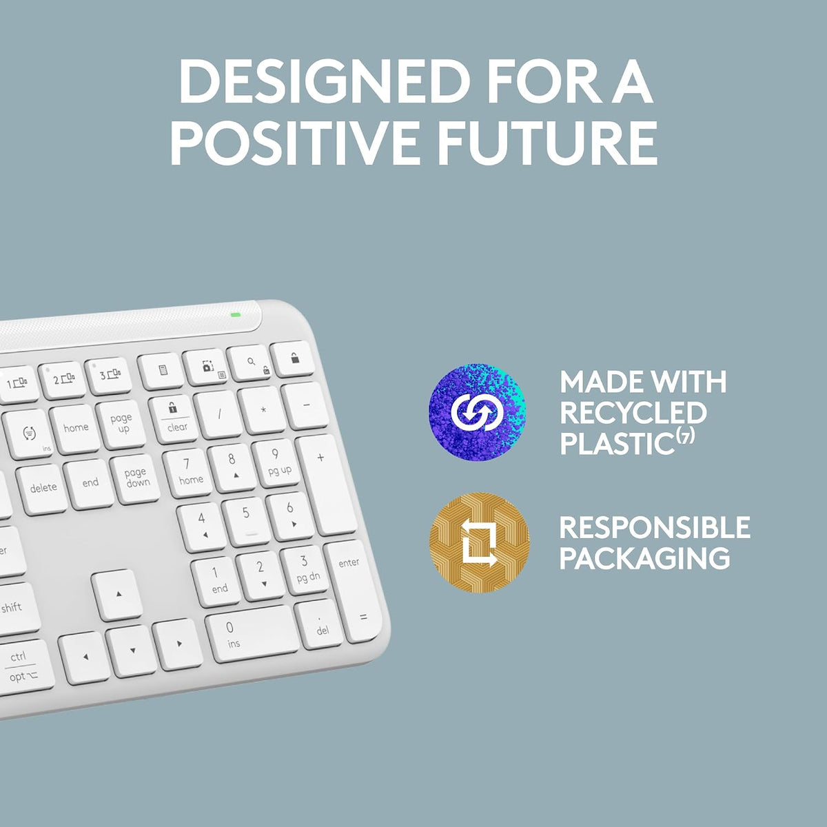 Logitech Teclado inalámbrico Signature Slim K950 con escritura sile...