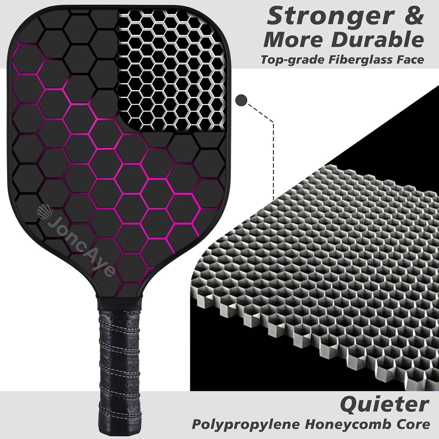 JoncAye Juego de 4 o 2 paletas de Pickleball, raquetas de fibra de...