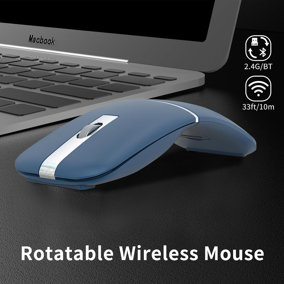 Ratón de viaje Bluetooth Arc - BT y USB Modo dual inalámbrico, reca...