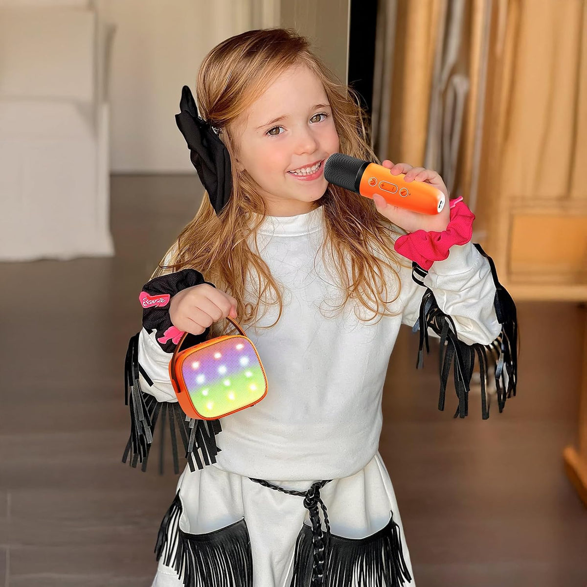 Micrófono de karaoke mini YLL para niños y adultos, altavoz Bluetoo...