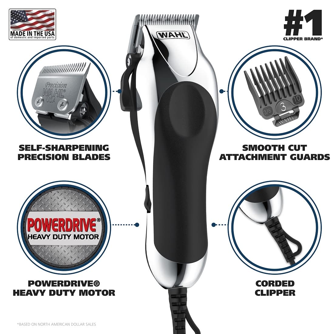 Set para cortar el cabello Chrome Pro n.° 79524-2501 (24 accesorios...
