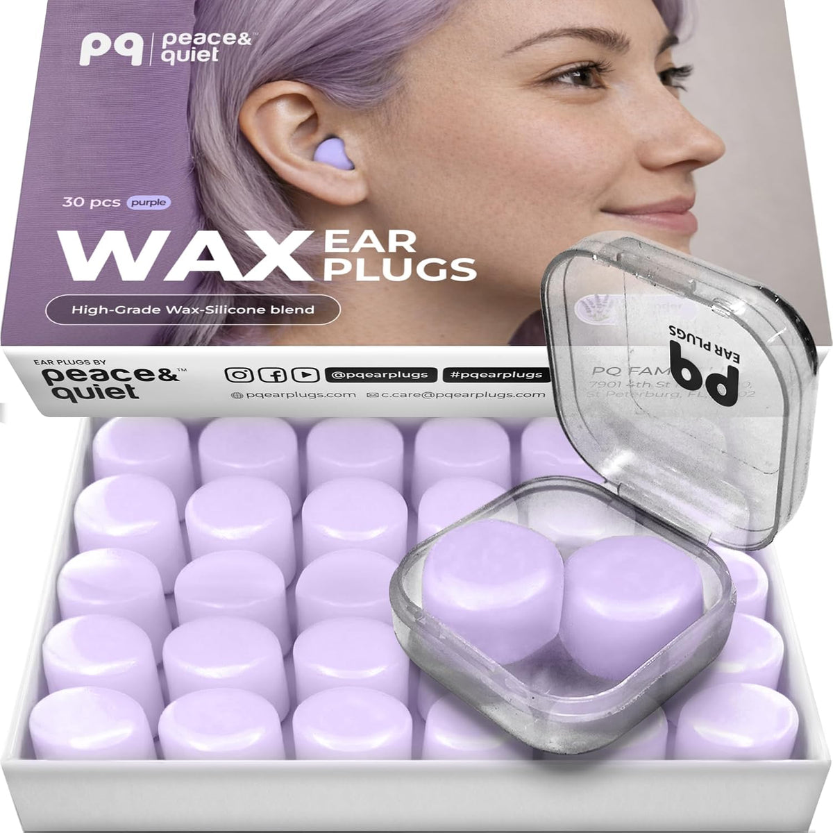 Peace&amp;Quiet PQ Wax - Tapones para los oídos para dormir, nadar,...